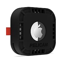Pelican Protector - Airtag Holder / Case with 3M Adhesive Sticker [1 Pack] Protective Shockproof Cover for Apple Air tag - Hidden Stick On Mount For Bike Wallet Travel TV Remote Car Luggage - Black