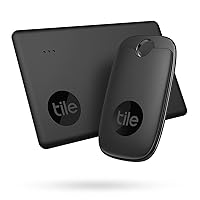 Pro + Slim Bluetooth Item Finder Set - 2 Pack (1 Pro, 1 Slim), Compatible with Alexa & Google Smart Home, iOS & Android Compatible, Find Your Keys, Wallets, Remotes & More, Black