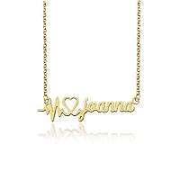 Fashion ECG Love Heart Custom Name Necklace Hollow Initial Letter Pendant Jewelry