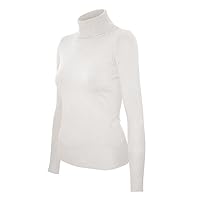 Cielo Womens Solid Basic Stretch Turtleneck Pullover Knit Sweater