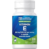 Rite Aid Vitamin E Softgel 268mg, 100 Count, Antioxidant and Immune Support, Healthy Brain Function