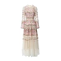 Long-Sleeved Dress for Women Spring Autumn Heavy Embroidered Fairy Skirt