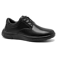 OrthoComfoot Comfortable Mens Orthopedic Dress Oxford with Arch Support, Casual Plantar Fasciitis Genuine Leather Walking Shoes, Orthotic Fashion Sneakers for Foot and Heel Pain Relief