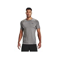 Under Armour Heat Gear Armour Fitted Mens Short Sleeve T Shirt 3XLT Carbon Heather-Black