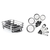 OXO Good Grips Aluminum Dish Rack Good Grips Stainless Steel Measuring Cup and Spoon Set (8 Pieces)