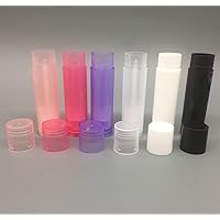 100 Pieces (6 Mixed Color) 5g Empty Lip Balm Tubes + Caps Bottles Cosmetic Lipstick Bottles Containers Beauty Makeup Tools Accessories