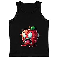 Apple Graphic Kids' Jersey Tank - Printed Sleeveless T-Shirt - Fruit Kids' Tank Top