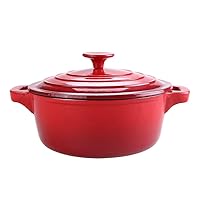 23CM red cast iron saucepan, enamel pot, soup pot, gas induction cooker (size: 9.1 inches long x 3.9 inches high)