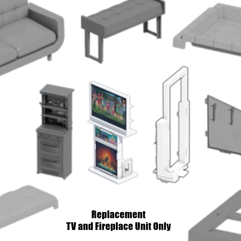 Replacement Parts for Barbie Doll Dreamhouse - GRG93 ~ Replacement TV and Fireplace Unit