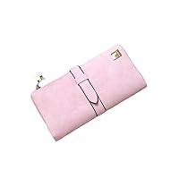 Andongnywell Clearance Womens Bifold Leather Wallets Ladies Wristlet with Card Slots id Window Zipper Coin Purse Slim Clutch