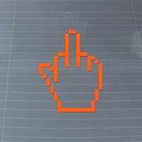 Middle Finger Curse Word GTA Cursor Meme Gaming Vinyl Decal (Orange)