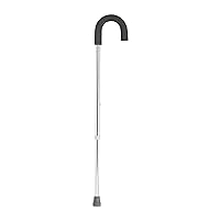 Round Handle Aluminum Walking Cane with Foam Grip, Silver
