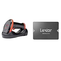 Tera Pro Series Wireless 1D 2D QR Barcode Scanner with Cradle Display Counting Screen & Lexar 128GB NS100 SSD 2.5” SATA III Internal Solid State Drive, Up to 520MB/s Read, Gray (LNS100-128RBNA)