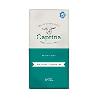 Caprina Bar Soap, Fragrance Free, 3.2 Oz (6 Pack), With Fresh Canadian Goat Milk, Vitamin A, B3, Potassium, Zinc, and Selenium, Fragrance Free, 6 Count