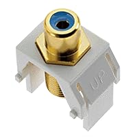 Legrand - OnQ Blue RCA to F Connector, Standard RCA Front Jack Fits In All Keystone Wall Plates, F-Type Coaxial Rear Jack for Audio and Video, White, WP3464WH