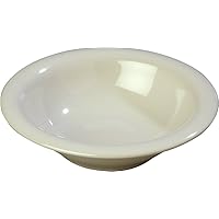 Carlisle FoodService Products Melamine Bowl Shatter-Resistant, Dishwasher Safe Bowl with Rim for Pasta, Soup, And Cereal, 12.9 Ounces, Bone