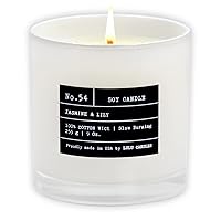Lulu Candles | Jasmine & Lily | Highly Scented Candles for Home - Soy Blend Jar Candle with 100% Cotton Wick - Slow Burning (9 Oz.)