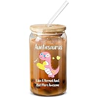 NewEleven Mothers Day Gifts For Aunt From Niece, Nephew - Funny Auntie Gifts For Aunt, New Aunt, Sister - Aunt Birthday Gift, Aunt Announcement, Promoted To Aunt, Best Aunt Ever - 16 Oz Coffee Glass