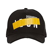 Dsquared2 Hidden Swipe Tape Icon Baseball Cap Baseball Cap Hat Black, White, Einheitsgröße