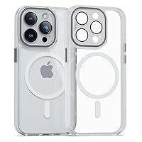for iPhone 15 Pro Case, Strong Magnetic Compatible with MagSafe, Camera Lens Full Cover Case, Translucent