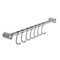 304 Stainless Steel Kitchen Utensil Racks with 7 Hooks Hangers Wall Mounted 15