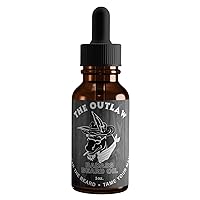 Badass Beard Care Beard Oil For Men - The Outlaw Scent, 1 oz - All Natural Ingredients, Keeps Beard and Mustache Full, Soft and Healthy, Reduce Itchy, Flaky Skin, Promote Healthy Growth