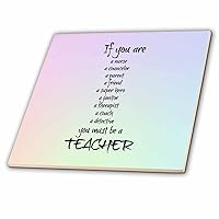 3dRose EvaLorentzenArt - Teachers - Text with Words Describing A Teacher - Tiles (ct-363499-3)
