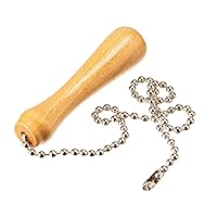 Beaded Pull Chain Extension with Connector Wooden Pillars Walnut Pendant 12 Inch Antique Brass Pull Chain for Ceiling Fan Chain,Light Wood Useful
