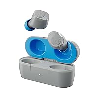 Skullcandy Jib True 2 In-Ear Wireless Earbuds, 32 Hr Battery, Microphone, Works with iPhone Android and Bluetooth Devices - Light Grey/Blue