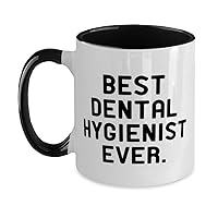 Useful Dental hygienist Gifts, Best Dental, Birthday Unique Gifts, Two Tone 11oz Mug For Dental hygienist from Team Leader, Dental hygiene, Toothbrush, Toothpaste, Floss, Mouthwash