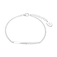 s.Oliver 2031440 Women's Bracelet 925 Sterling Silver with Synthetic Zirconia 17 + 3 cm Silver Comes in Jewellery Gift Box, Silver, Cubic Zirconia
