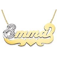 RYLOS Necklaces For Women Gold Necklaces for Women & Men Yellow Gold Plated Silver or Sterling Silver Personalized Diamond High Polished Shine Nameplate Necklace Special Order, Made to Order