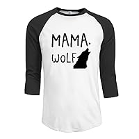 Mama Wolf Cool Men's 3/4 Sleeve T Shirt Tee Shirts Black