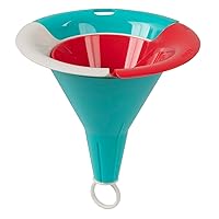 Hutzler Interlocking 3-Pc. Funnel Set: 4 oz, 5 oz, 7 oz, Red/White/Turquoise