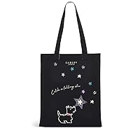 RADLEY Recycled Catch a Falling Star Canvas Tote Shopper Bag in Black