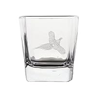 Pheasant Crystal Stemless Wine Glass, Whiskey Glass Etched Funny Wine Glasses, Great Gift for Woman Or Men, Birthday, Retirement And Mother's Day