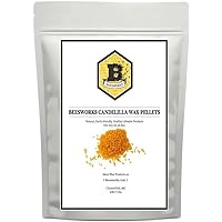 Beesworks Candelilla Wax Pellets Approximately 4 oz /0.25 lbs | 100% Pure Food Grade Vegan Wax for DIY Candle Making, Soap, and Lip Balm | Cosmetic Grade Wax