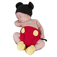 Newborn Photography Prop Baby Costume Cute Crochet Knitted Hat Cap Girl Boy Diaper Shoes