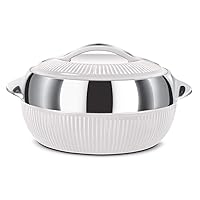 Milton Fiesta 2500 Insulated Casserole, 2240 ml, White Silver