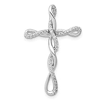 14ct White Gold Diamond Chain Slide Pendant Necklace Measures 28.6x18mm Wide Jewelry for Women