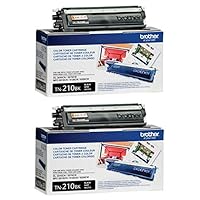 Brother Genuine TN210BK 2-Pack Standard Yield Black Toner Cartridge with Approximately 2,200 Page Yield/Cartridge