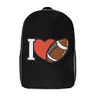 I Love Football Casual Backpack Fashion Shoulder Bags Adjustable Daypack for Work Travel Study