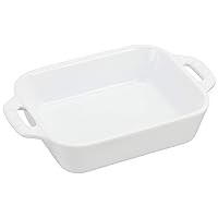 staub Dish 40508-584 Rectangular Dish, White, 5.5 x 4.3 inches (14 x 11 cm), Ceramic Au Gratin Dish, Oven Safe
