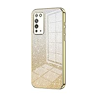 Phone Case Compatible with Huawei Honor X10 Case,Clear Glitter Electroplating Hybrid Protective Phone Cover,Slim Transparent Anti-Scratch Shock Absorption TPU Bumper Case Compatible with Honor X10 ( C