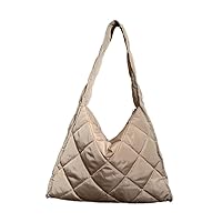 Women's Quilted Down Cotton Handbag Soft and Comfortable Shoulder Bag Suitable for Outdoor Activities
