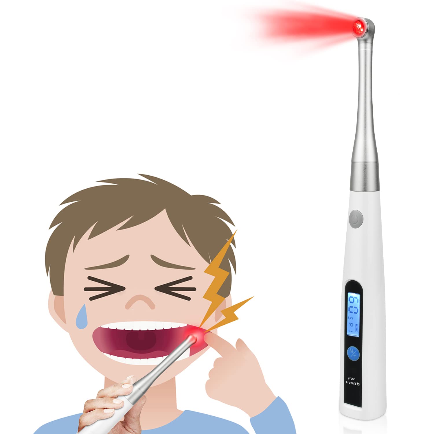 WINLEAD Cold Sore Red Light Therapy Device, Dual Wavelength Red Light Therapy for Cold Sore and Canker Sore, Pain Relief and Accelerated Healing Skin Mouth Sore Device