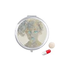 Blue Eye Girl XJJ Oil Painting Pill Case Pocket Medicine Storage Box Container Dispenser