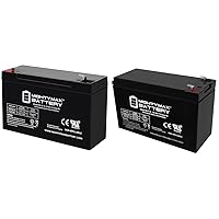 Mighty Max Battery ML12-6F2-6 Volt 12 AH, F2 Terminal, Rechargeable SLA AGM Battery & 2 AH SLA Battery Brand Product, Black