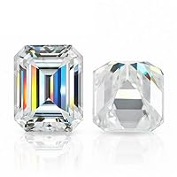 Loose Moissanite 5 Carat, White Color Diamond, VVS1 Clarity, Emerald Cut Brilliant Gemstone for Making Engagement/Wedding/Ring/Jewelry/Pendant/Earrings/Necklaces Handmade Moissanite