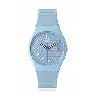 Swatch Unisex Casual Blue Watch Bio-sourced Material Quartz Trendy Lines in The Sky